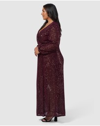 Pink Dusk by Curve Project - All I Want Sequin Maxi Dress