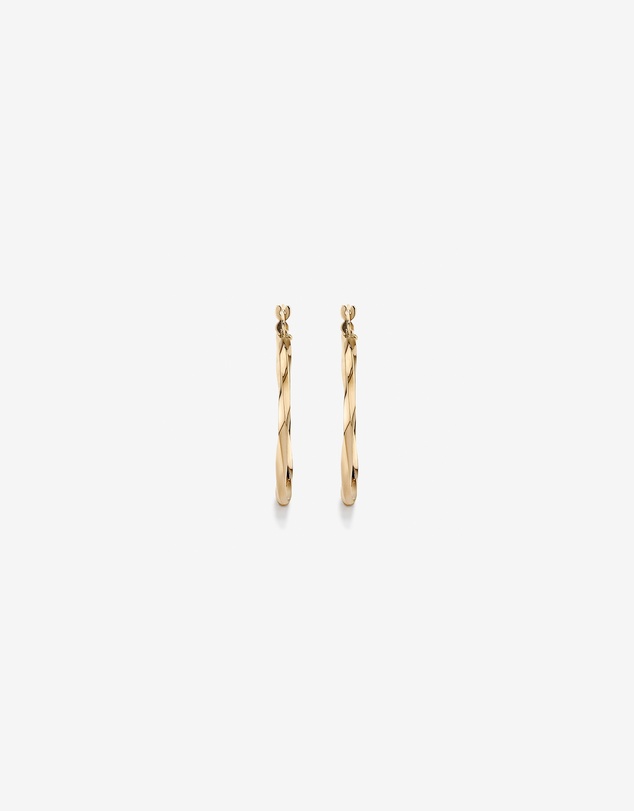 Michael Hill - 28mm Square Twist Hoop Earrings in 10kt Yellow Gold