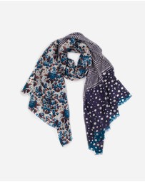 Ozwear Connection Uggs - Ugg 100% Australian Merino Wool Scarf Purplish Blue and Check