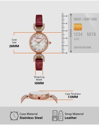 Emporio Armani - Burgundy Analogue Watch