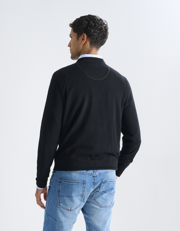 3 Wise Men - 3 Wise Men Driver Crew Neck Merino Knit - Black