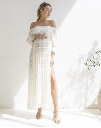 Angel Maternity - Marianna Sheer Maternity Photoshoot Dress in White