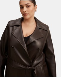 Forever New Curve - Sabina Curve Faux Leather Trench Coat