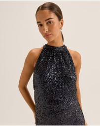 Review - Sasha Sequin Halter Top