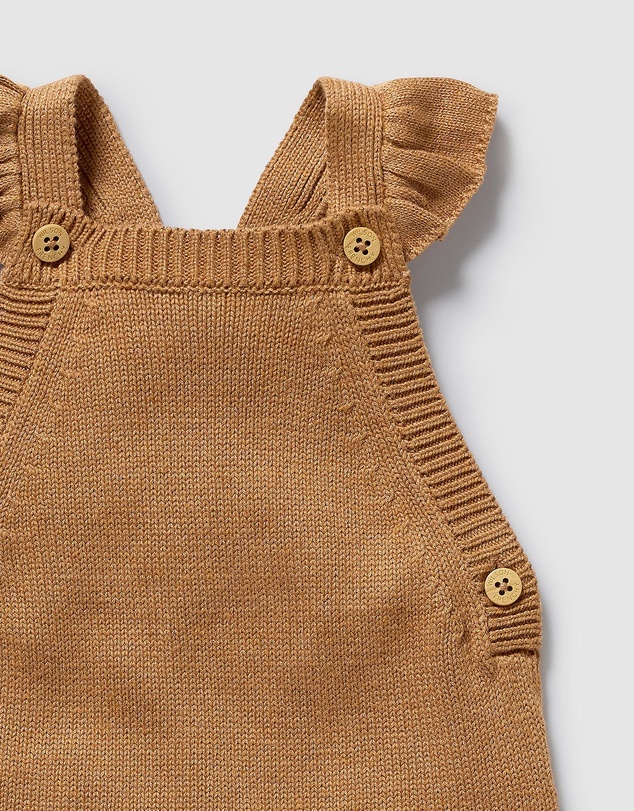 Wilson & Frenchy - Organic Knitted Ruffle Overalls - Babies