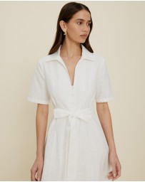 The Fated - Claudia Linen Blend Midi Dress