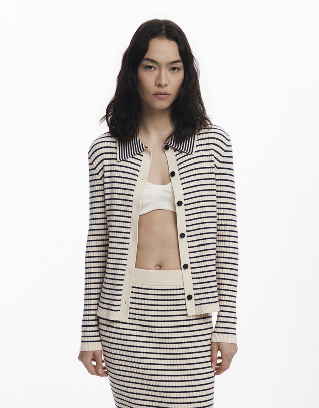 Desigual - Striped Knit Midi Skirt