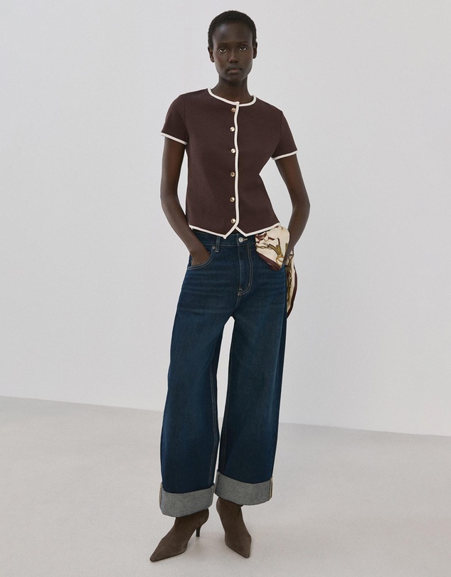 M.N.G - Buttoned Cotton T-Shirt