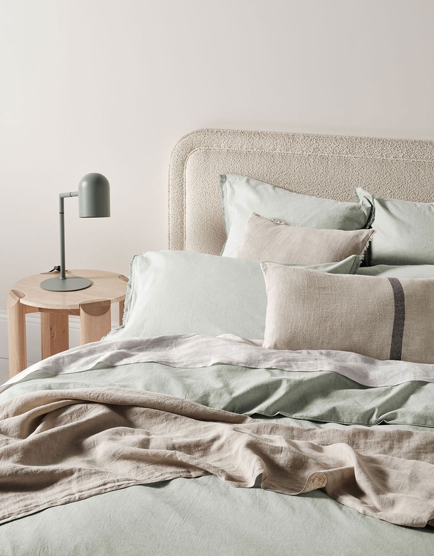 Aura Home - Chambray Fringe Quilt Cover