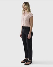 Farage - Cap Sleeve Stripe Shirt