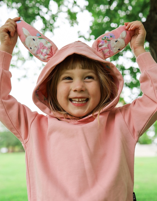 Rock Your Kid - Hunny Bunny 3D Bunny Hoodie in Peach