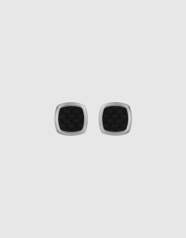 Najo - Aviator Carbon Fibre & Steel Square Cufflink