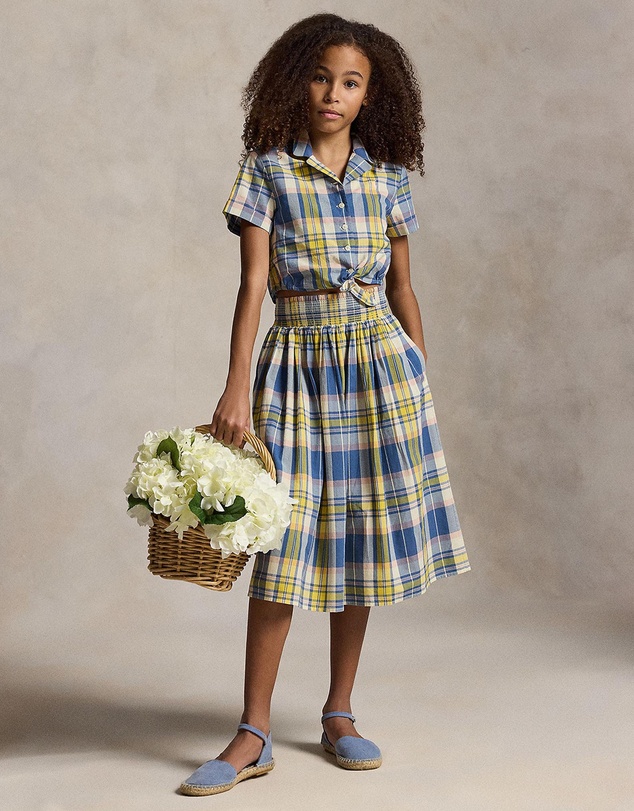 Polo Ralph Lauren - Plaid Cotton Tie-Front Shirt & Skirt - Kids-Teens