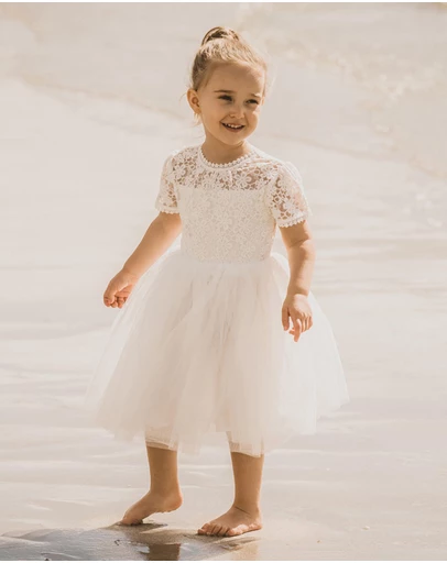 Bebe by Minihaha - Lace Bodice with Back Bow Dress - Babies