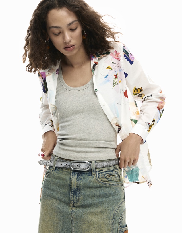 Desigual - Collage shirt with flowers