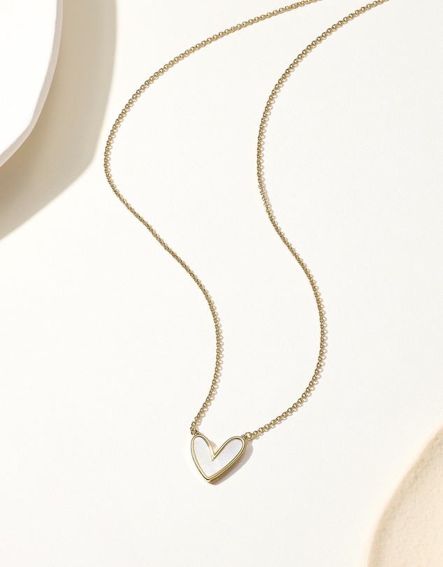 Mestige - Pearl Heart Necklace - 18K Gold Plated