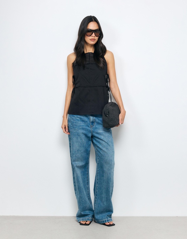 AERE - Grace Panel Tie Side Top
