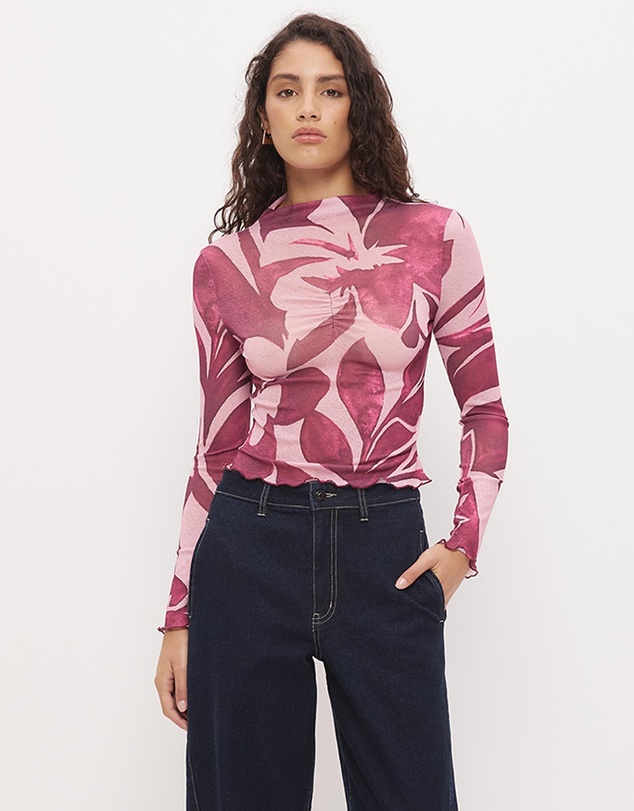 MON RENN - Peta Mock Neck Top