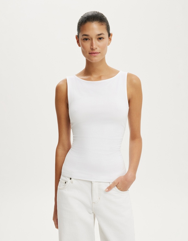Cotton On - Longline Boat Neck Tank