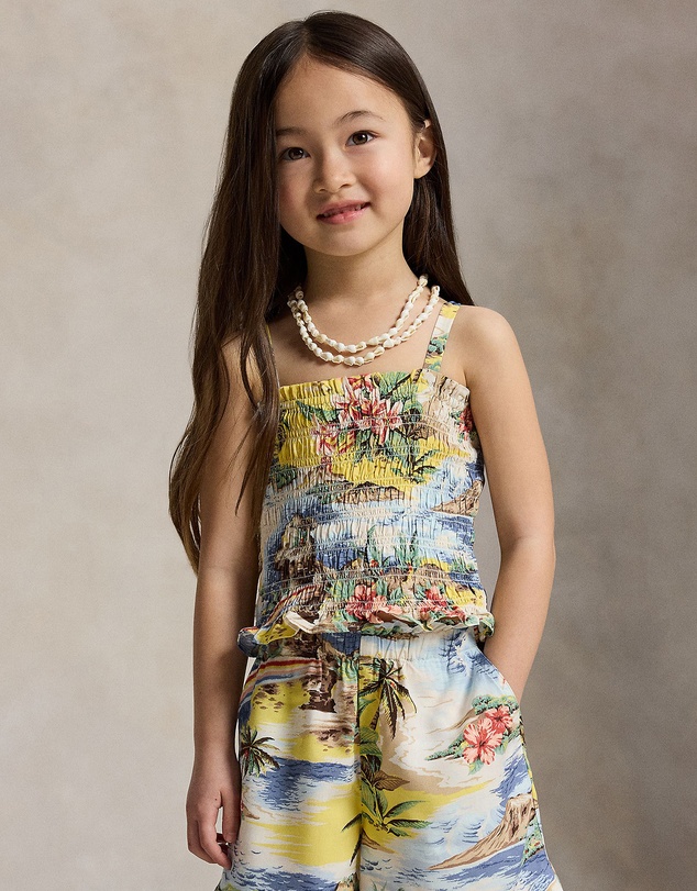Polo Ralph Lauren - Tropical-Print Smocked Boxy Top & Shorts - Kids