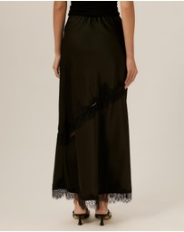 Tussah - Juliette Satin Lace Insert Maxi Skirt