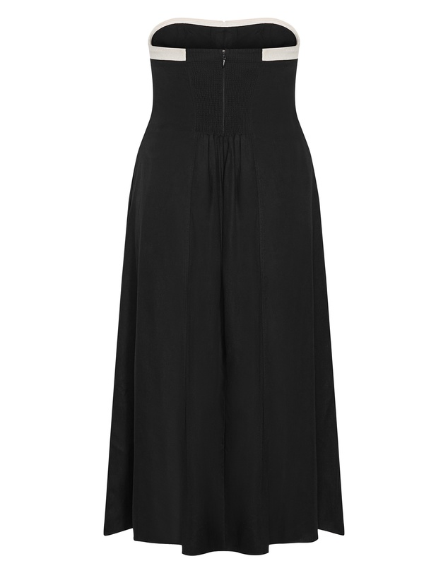 City Chic - Plus size Contrast Strapless Maxi Dress - black