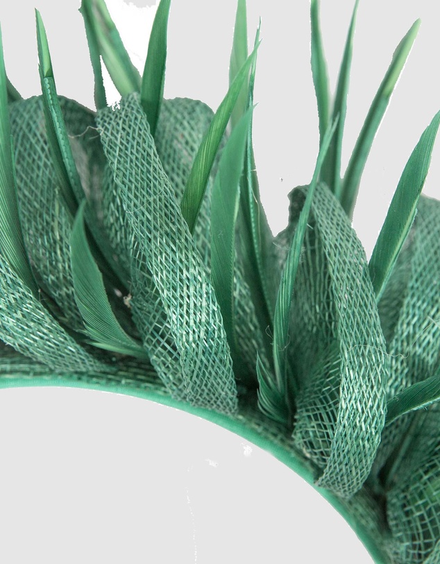 Max Alexander - Green Sinamay Fascinator Headband