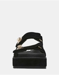 Steve Madden - Bigschmona Black Suede Sandals
