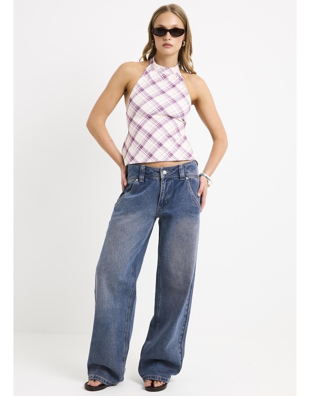 Insight - Clover Check Backless Top