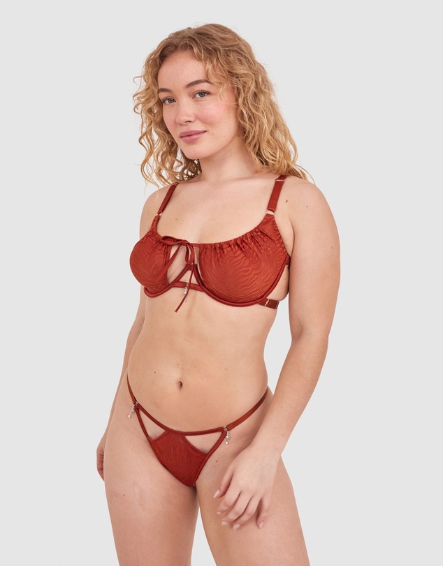 Bras N Things - Night Games Wild Delight Unlined & String Set - Rust