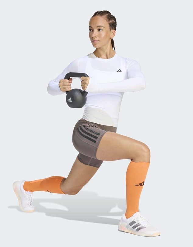 adidas Performance - Optime Workout 3-Stripes Short Leggings Womens
