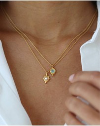 Ottoman Hands - March Birthstone Pendant Necklace