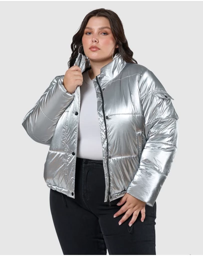 Sunday In The City - Superfly Silver Puffa Jacket