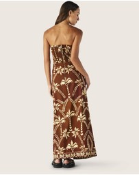MOS The Label - Deia Print Strapless Dress