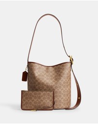Coach - Coated Canvas Signature Bleecker Bucket Bag
