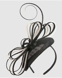 Max Alexander - Pillbox Black Cream Pillbox Fascinator