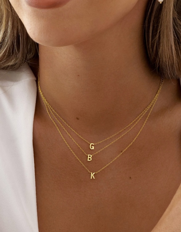 The Silver Collective - Petite A-Z Letter Necklace Gold - G