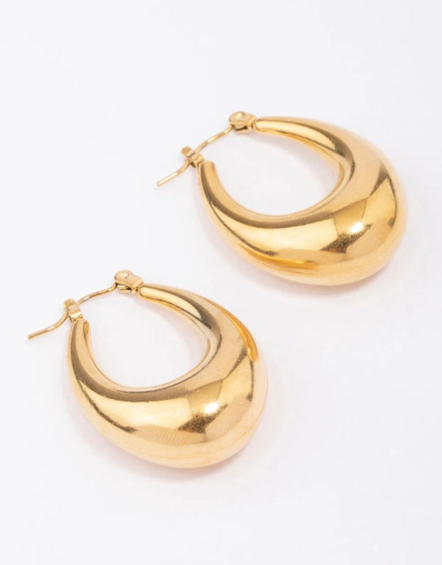 Lovisa - Waterproof Gold Plated Stainless Steel Full Loop Hoop Earrings