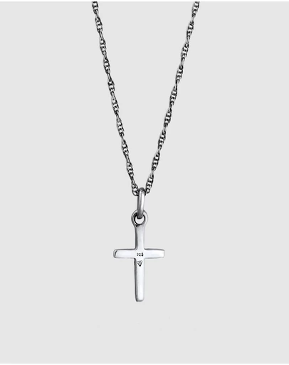 Kuzzoi - ICONIC EXCLUSIVE - Cross Pendant Necklace in Oxidised 925 Sterling Silver
