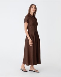 Forcast - Sophie Pleat Waist Linen Dress