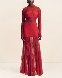 Shona Joy - Labyrinth Lace High Neck Maxi Dress