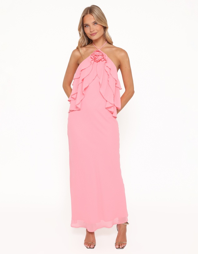 Petal & Pup - Zorina Halterneck Maxi Dress - Coral