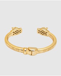 Nialaya Jewellery - Women's CZ Panther Bangle in Gold