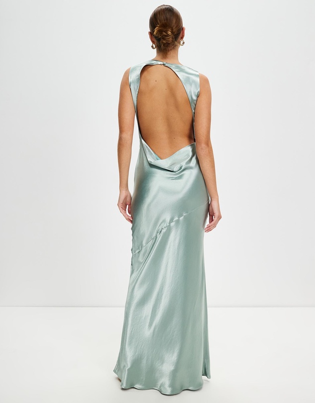 Third Form - Satin Bias Cowl Back Maxi Dress