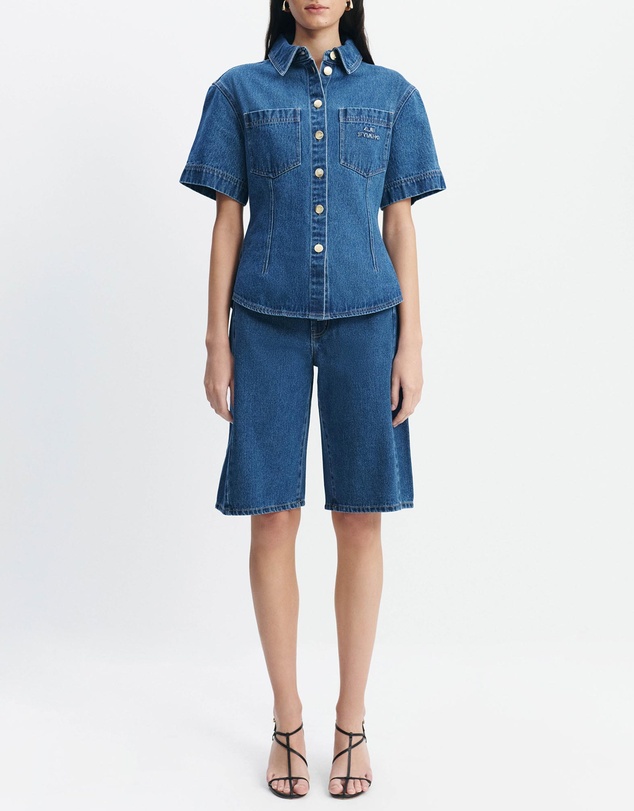 Aje Studio - Kendall Denim Barrel Shorts