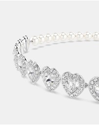 Swarovski - Ariana Grande x Swarovski Tennis choker, Mixed cuts, Heart, White, Rhodium plated