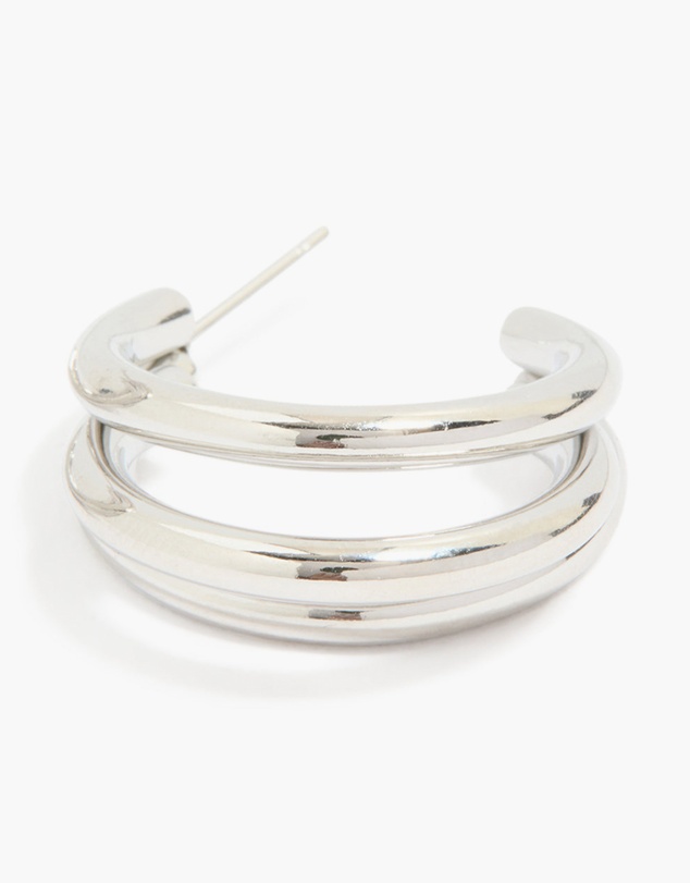 Lovisa - Waterproof Stainless Steel Triple Prong Hoop Earrings