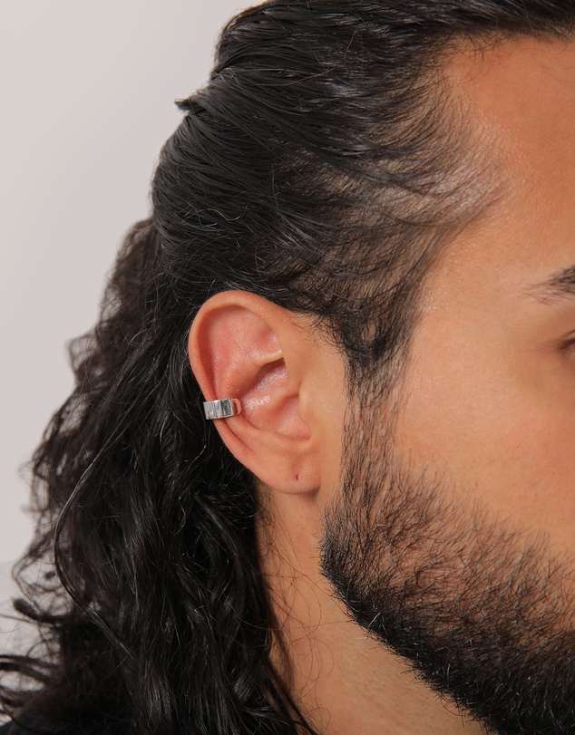 Kuzzoi - ICONIC EXCLUSIVE - Earrings Men Single Earcuff Basic Trend in 925 Sterling Silver