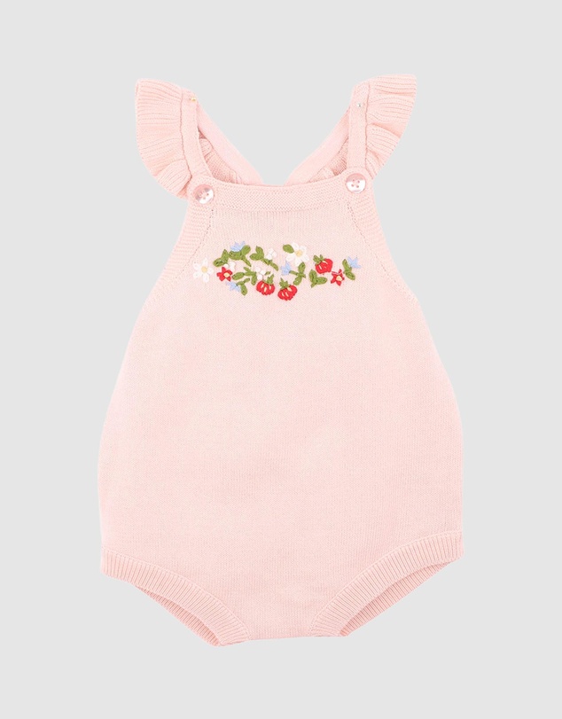 Bebe by Minihaha - Poppy Hand Emb. Organic Knit Bodysuit - Babies