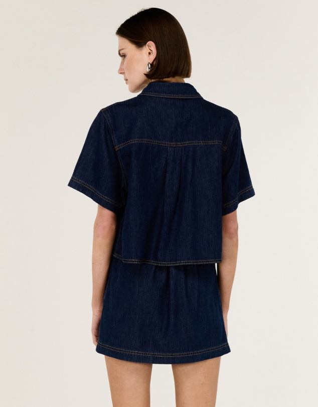 Staple the Label - Lea Crop Denim Shirt